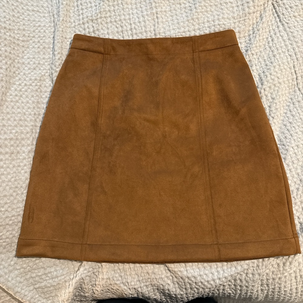 Ann Taylor Brown Suede Mini Skirt